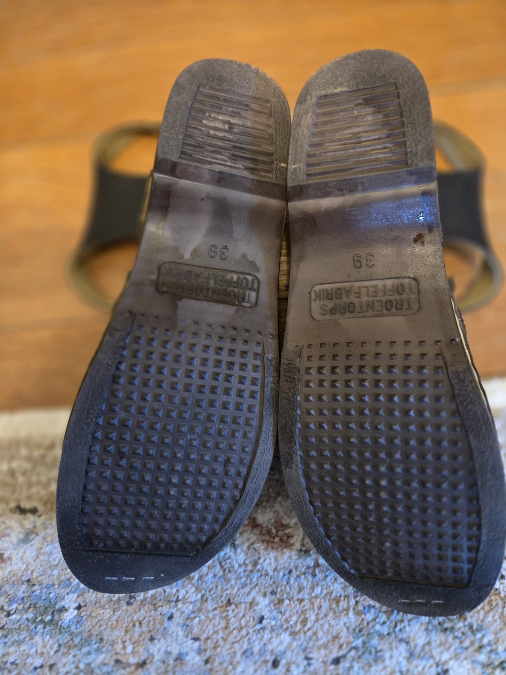 Troentorp Greta Black Leather Wood-Soled Clog Mary Jane Sandals 39 9 - Picture 3 of 4